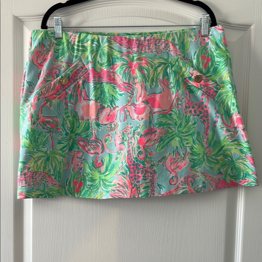 Lilly Pulitzer Pink and Green Tropical Skirt